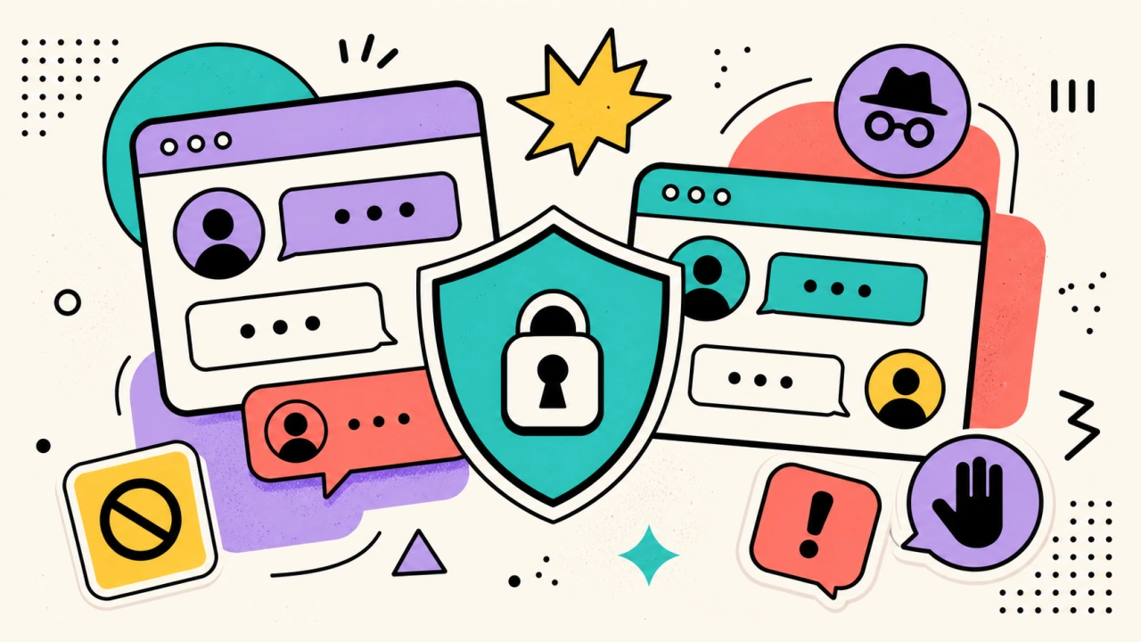 Safe anonymous chat with report and block tools